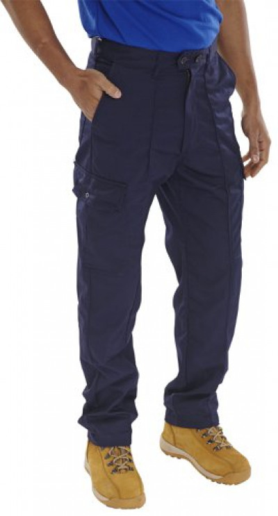 Beeswift Poly Cotton Work Trousers  Navy Blue 30