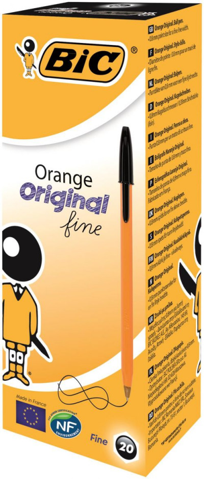 Bic Orange Ball Point Pen Fine Point Black