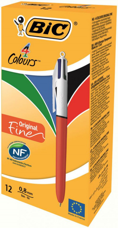Bic Original 4 Colours Ballpoint Pen x12 Buy 2 Get FOC Bic Cristal x50 Black
