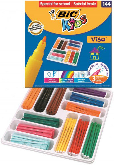Bic Kids Colouring Felt Tip Pens Assorted Pack of 144