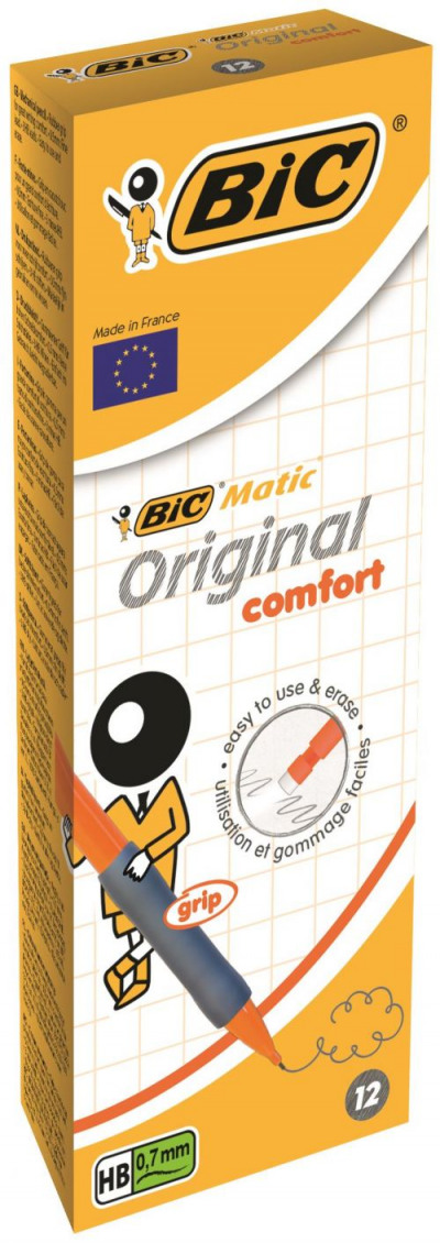 Bic Matic Grip Pencil Assorted Pack 12