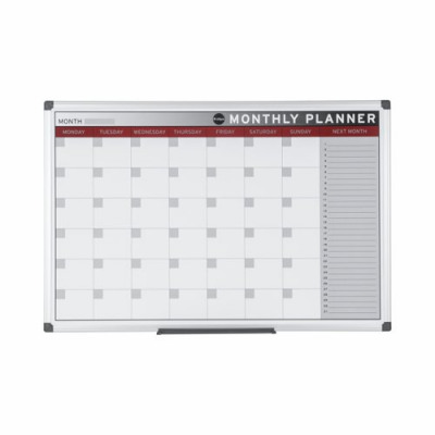 Bi-Office Magnetic Month Planner Aluminium Frame 900 x 600 mm