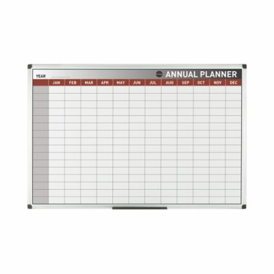 Bi-Office Annual Planner Aluminium frame 900 x 600 mm