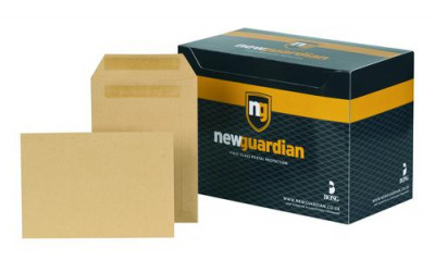 New Guardian Envelope C5 Press Seal Pocket 229x162mm 130gsm Manilla Pack 250