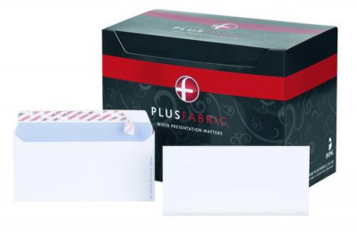 Plus Fabric DL Envelopes 110gsm Peel and Seal White (Pack of 500) E27370
