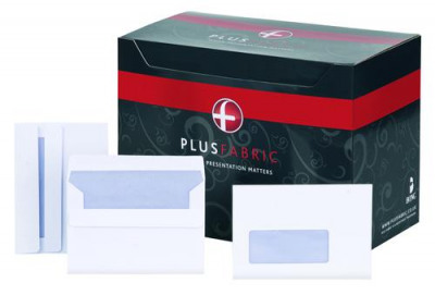 Plus Fabric C6 Window Envelope 110gsm Self Seal White (Pack of 500) F22670