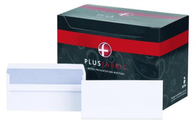 Plus Fabric DL Envelopes 110gsm Self Seal White (Pack of 500) H25470