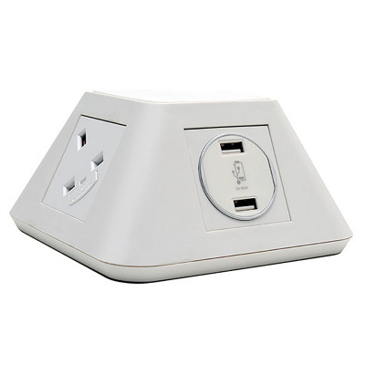 Inca on-surface power module 2 x UK sockets plus 2 x twin USB fast charge - white