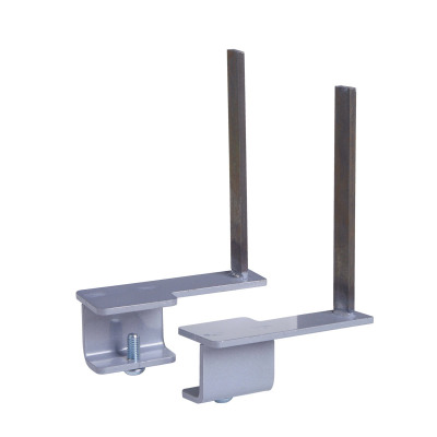 Aluminium framed screen brackets (pair) to fit on back of desk - silver<BR>