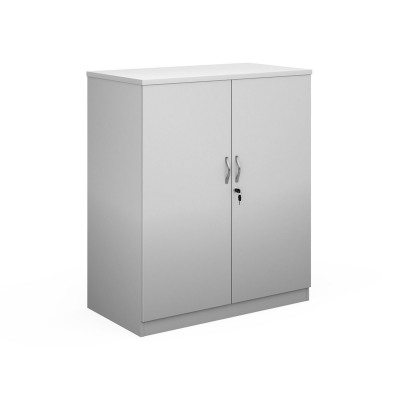 Deluxe double door cupboard 1200mm high with 2 shelves - white