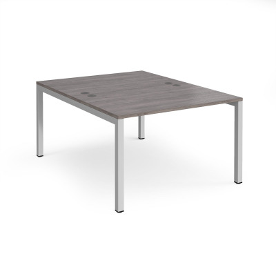 Connex starter units back to back 1200mm x 1600mm - silver frame and grey oak top