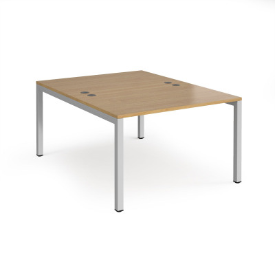 Connex starter units back to back 1200mm x 1600mm - silver frame and oak top