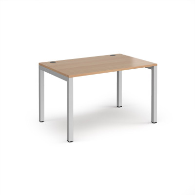 Connex starter unit single 1200mm x 800mm - silver frame and beech top