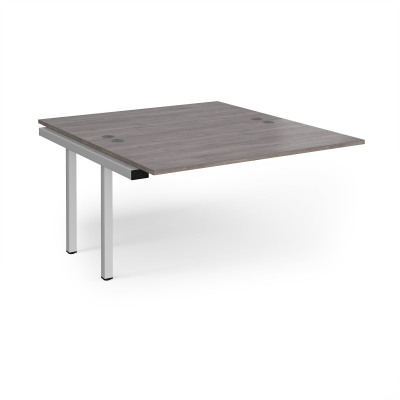 Connex add on units back to back 1400mm x 1600mm - silver frame and grey oak top