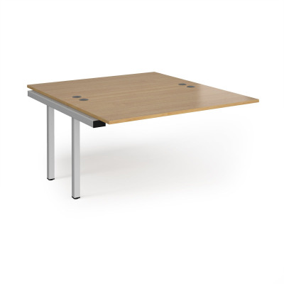 Connex add on units back to back 1400mm x 1600mm - silver frame and oak top