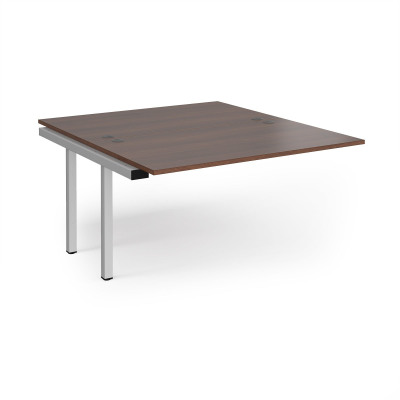 Connex add on units back to back 1400mm x 1600mm - silver frame and walnut top