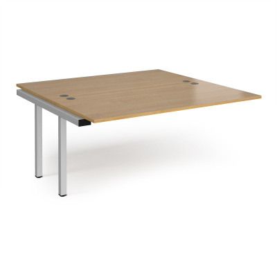 Connex add on units back to back 1600mm x 1600mm - silver frame and oak top