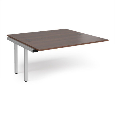Connex add on units back to back 1600mm x 1600mm - silver frame and walnut top