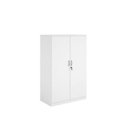 Systems double door cupboard 1600mm high - white