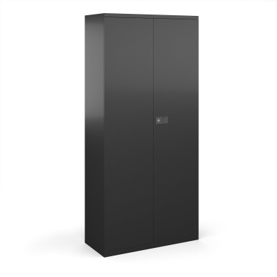 Steel contract cupboard with 4 shelves 1968mm high - black