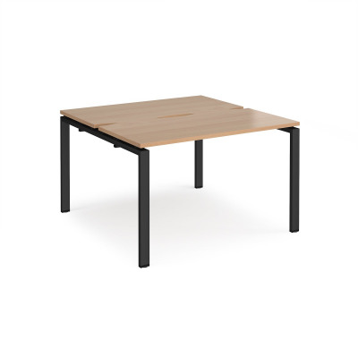 Adapt II starter units back to back 1200mm x 1200mm - black frame and beech top