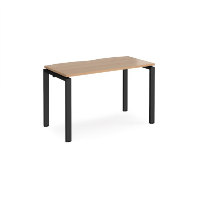 Adapt II single desk 1200mm x 600mm - black frame and beech top