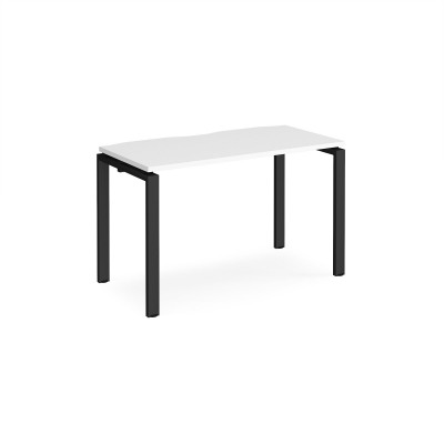 Adapt II single desk 1200mm x 600mm - black frame and white top