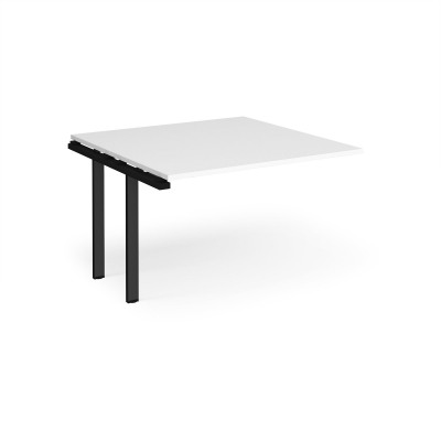 Adapt II boardroom table add on unit 1200mm x 1200mm - black frame and white top