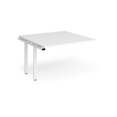Adapt II boardroom table add on unit 1200mm x 1200mm - white frame and white top