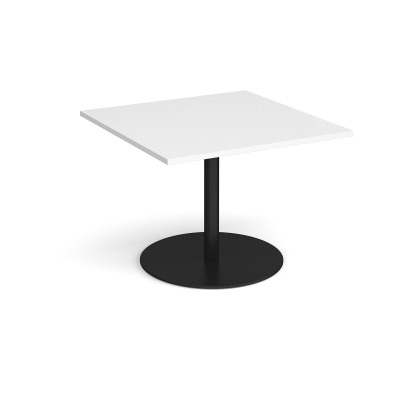 Eternal square extension table 1000mm x 1000mm - black base and white top