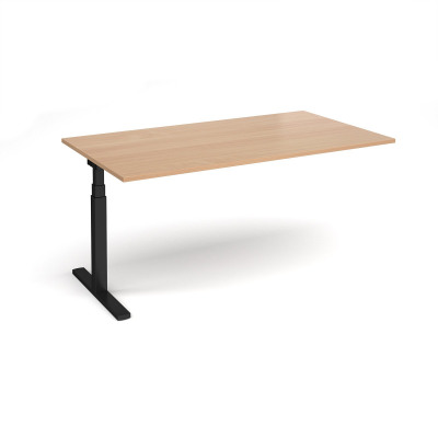 Elev8 Touch boardroom table add on unit 1800mm x 1000mm - black frame and beech top