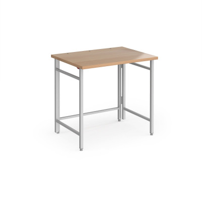 Fuji home office workstation 800mm x 600mm with folding legs  Beech with silver frame
