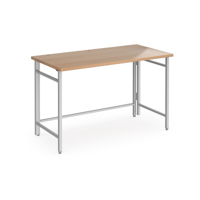 Fuji home office workstation 1200mm x 600mm with folding legs  Beech with silver frame