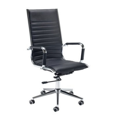Bari Leather Faced Executive Swivl Chair White Contemporary Design