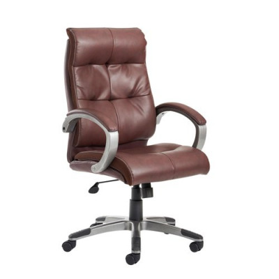 Catania High Back Managers Chair Brown Leather Faced