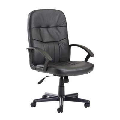 Cavalier High Back Managers Chair Black Leather Faced
