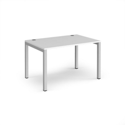 Connex Single Desk 1200mm X 800mm Silver Frame White Top