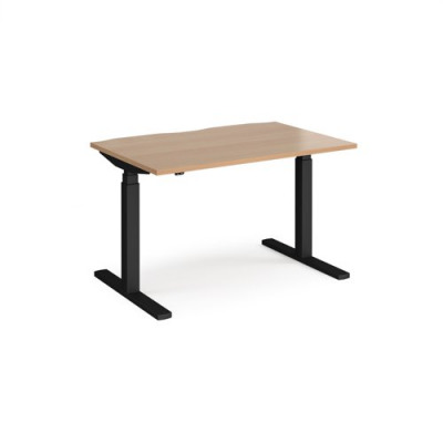 Elev8 Touch straight sit-stand desk 1200mm x 800mm - black frame and beech top