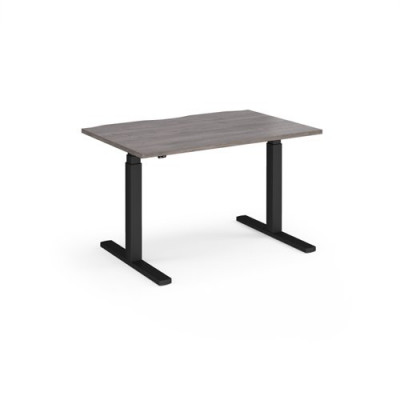 Elev8 Touch Straight Sit-Stand Desk 1200mm x 800mm Black Frame And Grey Top