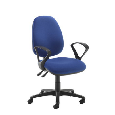 Jota High Back Operator Chair With Fixed Arms Blue