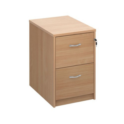 2 Drawer Wooden Filing Cabinet With Chrome Handles Beech