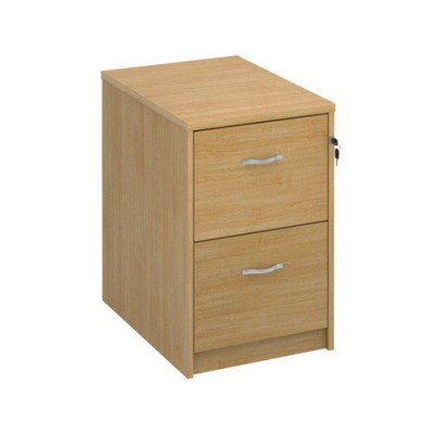 2 Drawer Wooden Filing Cabinet With Chrome Handles Oak