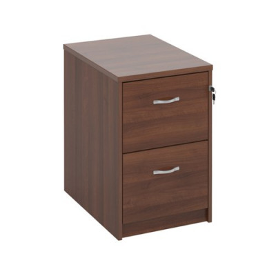 2 Drawer Wooden Filing Cabinet With Chrome Handles Walnut