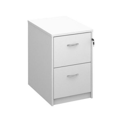 2 Drawer Wooden Filing Cabinet With Chrome Handles White