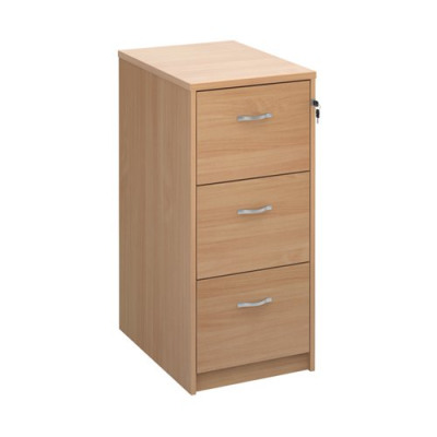 3 Drawer Wooden Filing Cabinet With Chrome Handles Beech
