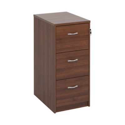 3 Drawer Wooden Filing Cabinet With Chrome Handles Walnut