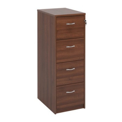 4 Drawer Wooden Filing Cabinet With Chrome Handles Walnut