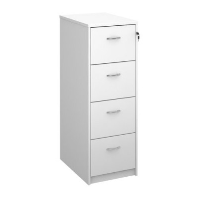 4 Drawer Wooden Filing Cabinet With Chrome Handles White