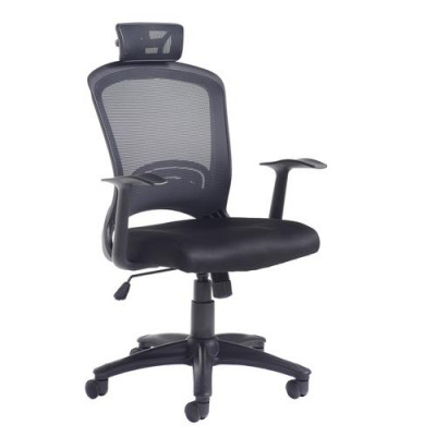 Solaris Mesh Operators Chairwith Head Rest-Black fix arms