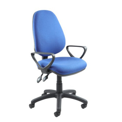 Vantage Fabric 2 Lever Operator Chair Gas Height Adjustment Fixed Arms Blue